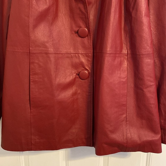 NWOT Red Leather Jacket - Picture 4 of 5